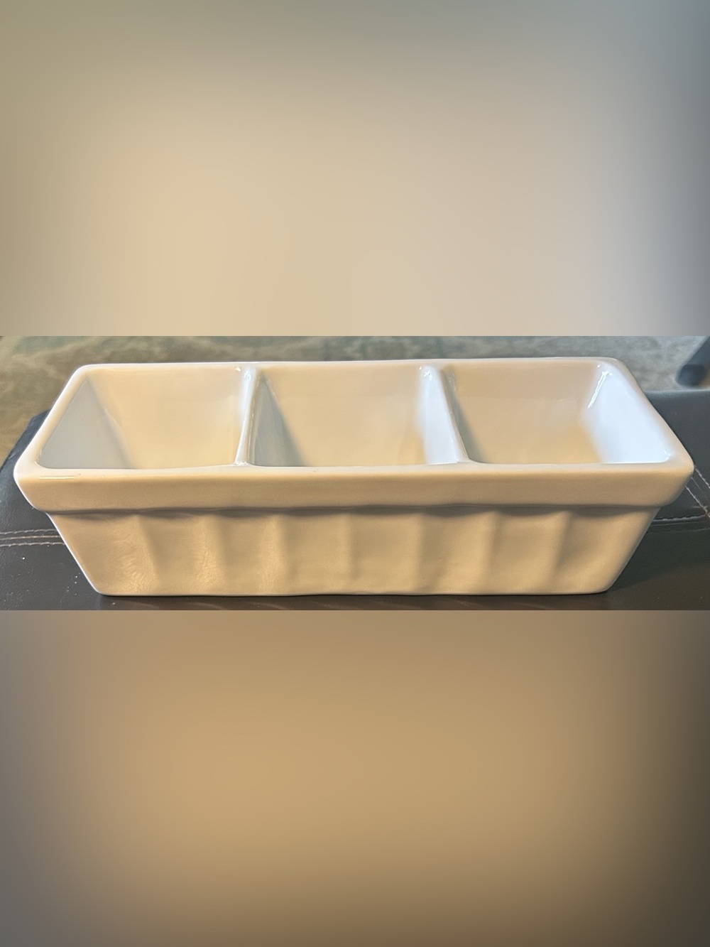 BIA Cordon Bleu 3-Compartment white ceramic  Serving Dish